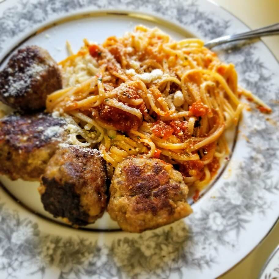 Spaghetti And Meatballs On The Griddle